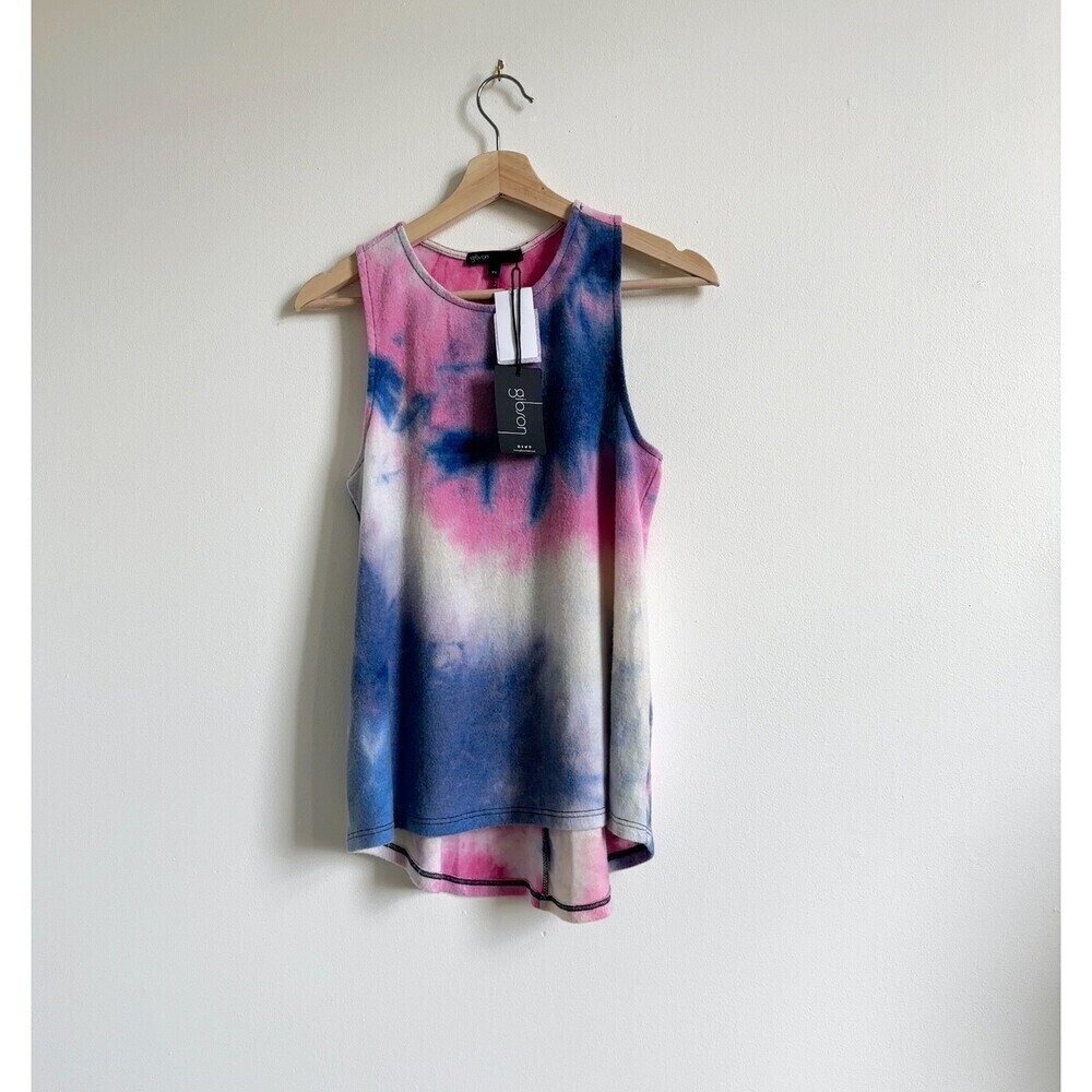 Gibson women's Tie Dye Tank Top Racerback Soft Knit low high Size XS NWT